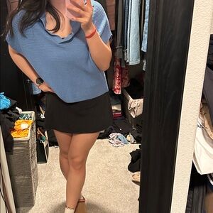 So Me Sky Blue Ribbed V-Neck Sweater Tank